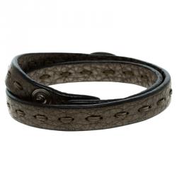 مملوكة مسبقًا سوار فندي جلد بني ملتف مزدوج