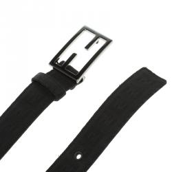 مملوكة مسبقًا حزام فندي إبزيم FF قماش زوكا أسود 95 سم