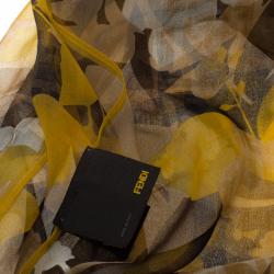مملوكة مسبقًا Fendi Multicolor Zucca Floral Printed Silk Stole