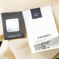 Pre Owned Fendi Yellow Draped Ruched Detail Contrast Strap Tunic M