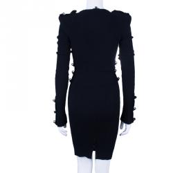 Pre Owned Fendi Black Rib Knit Sweater Dress M