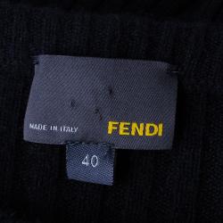 Pre Owned Fendi Black Rib Knit Sweater Dress M
