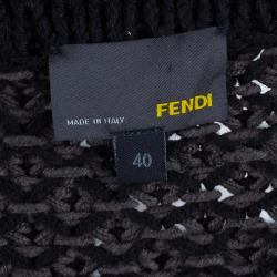 Pre Owned Fendi Wool Knit Long Button Down Cardigan M