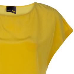 Pre Owned Fendi Yellow/Grey Colorblock Dress S