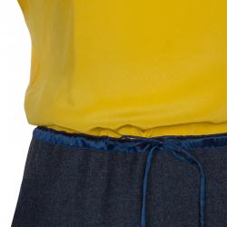 Pre Owned Fendi Yellow/Grey Colorblock Dress S