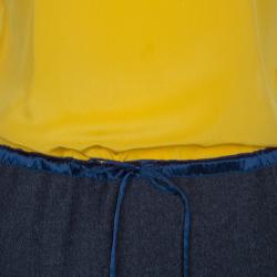 Pre Owned Fendi Yellow/Grey Colorblock Dress S