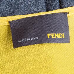 Pre Owned Fendi Yellow/Grey Colorblock Dress S
