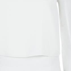 Pre Owned Fendi White Layered Sleeveless Top S