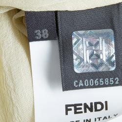 Pre Owned Fendi Beige Crossover Sheer Silk Top S
