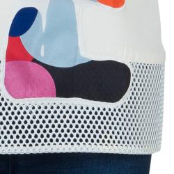 Pre Owned Fendi White Applique Logo Top M