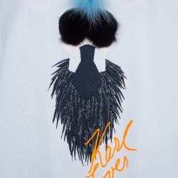 Pre Owned Fendi White Karlito Sweatshirt M