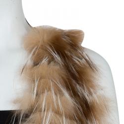 Pre Owned Fendi Brown Long Front Cropped Back Fur Vest S