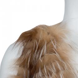 Pre Owned Fendi Brown Long Front Cropped Back Fur Vest S