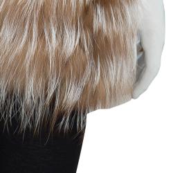 Pre Owned Fendi Brown Long Front Cropped Back Fur Vest S