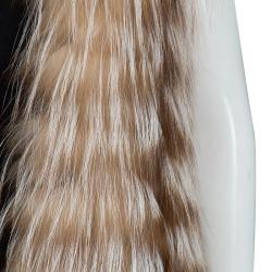 Pre Owned Fendi Brown Long Front Cropped Back Fur Vest S