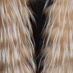 Pre Owned Fendi Brown Long Front Cropped Back Fur Vest S