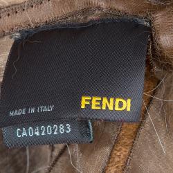 Pre Owned Fendi Brown Long Front Cropped Back Fur Vest S