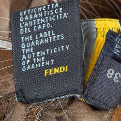 Pre Owned Fendi Brown Long Front Cropped Back Fur Vest S