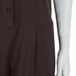 Pre Owned Fendi Brown Sleeveless Jumpsuit M
