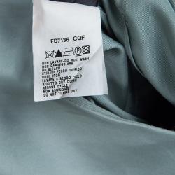 Pre Owned Fendi Grey Silk Embellished Waist Detail Draped Kimono Sleeve Dress S