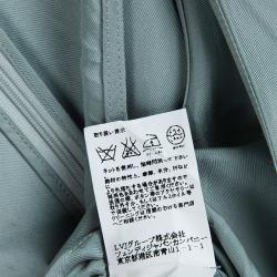 Pre Owned Fendi Grey Silk Embellished Waist Detail Draped Kimono Sleeve Dress S