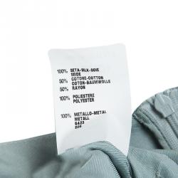 Pre Owned Fendi Grey Silk Embellished Waist Detail Draped Kimono Sleeve Dress S