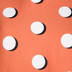 Pre Owned Fendi Orange Dotted Mesh Trim Detail Top M