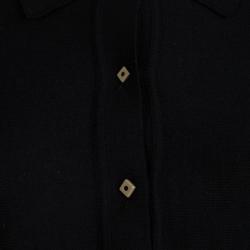 Pre Owned Fendi Black Merino Wool Vintage Button Front Cardigan S