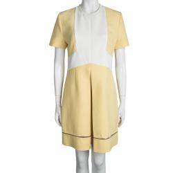 Pre Owned Fendi Two Tone Short Sleeve Mini Dress M