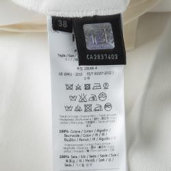 Pre Owned Fendi Off White Cotton High Waist Straight Fit Trousers S