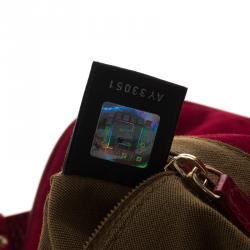 Pre Owned Fendi Red Patent Leather Push Lock Satchel