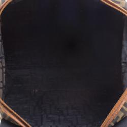 Pre Owned Fendi Brown Zucca Canvas Large Boston Bag