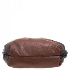 Pre Owned Fendi Brown Textured Leather Spy Hobo