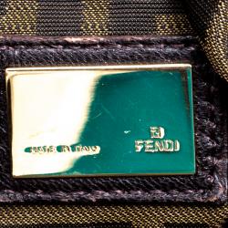 Pre Owned Fendi Brown Textured Leather Spy Hobo