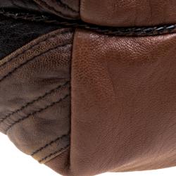 Pre Owned Fendi Brown Textured Leather Spy Hobo