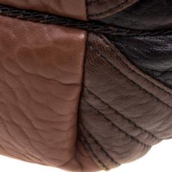Pre Owned Fendi Brown Textured Leather Spy Hobo