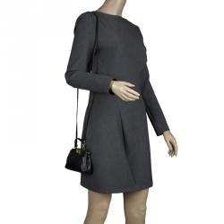 Pre Owned Fendi Black Leather Micro Peekaboo Crossbody Bag