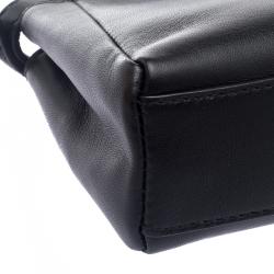 Pre Owned Fendi Black Leather Micro Peekaboo Crossbody Bag