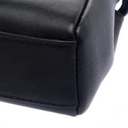 Pre Owned Fendi Black Leather Micro Peekaboo Crossbody Bag