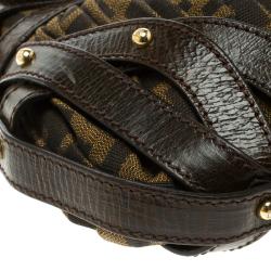 Pre Owned Fendi Tobacco Zucca Canvas Plisse Chef Shoulder Bag