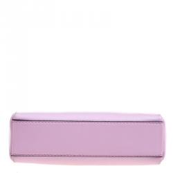 Pre Owned Fendi Pink Leather Micro Peekaboo Bag