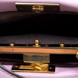 Pre Owned Fendi Pink Leather Micro Peekaboo Bag