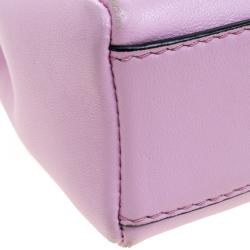 Pre Owned Fendi Pink Leather Micro Peekaboo Bag