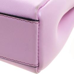 Pre Owned Fendi Pink Leather Micro Peekaboo Bag