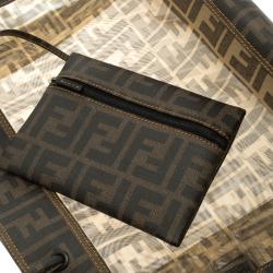 Pre Owned Fendi Tobacco Zucca Mesh Cabas Tote