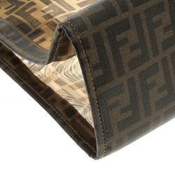 Pre Owned Fendi Tobacco Zucca Mesh Cabas Tote