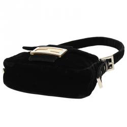 Pre Owned Fendi Black Suede Shoulder Bag