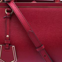 Pre Owned Fendi Red Saffiano Leather Small 2Jours Tote