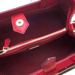 Pre Owned Fendi Red Saffiano Leather Small 2Jours Tote