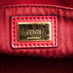 Pre Owned Fendi Red Saffiano Leather Small 2Jours Tote